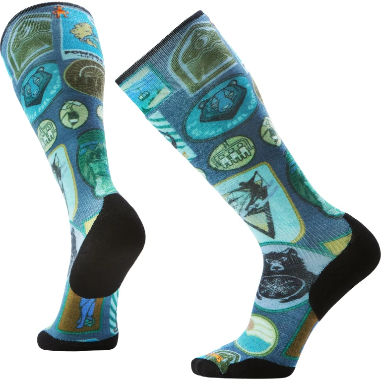Ski Explorer Targeted Cushion Print Over The Calf Socks - Men's
