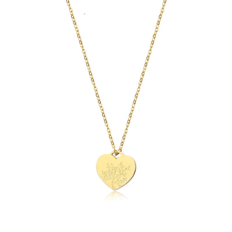 Gold Heart Necklace Be My Family Sby002