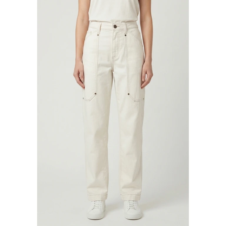 Wooff White Relaxed Cotton Trousers