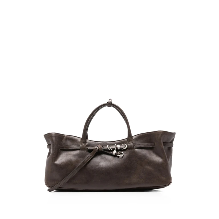 Grandma Buckled Leather Tote Bag