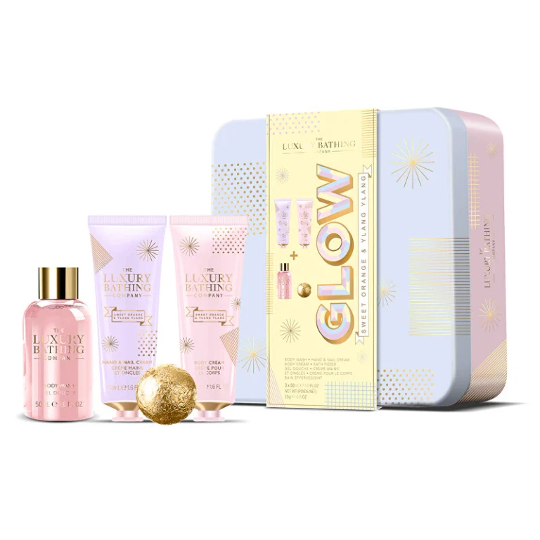 Gift Set for Body Care in Orange and Ylang Ylang Tin Box 4 Pieces