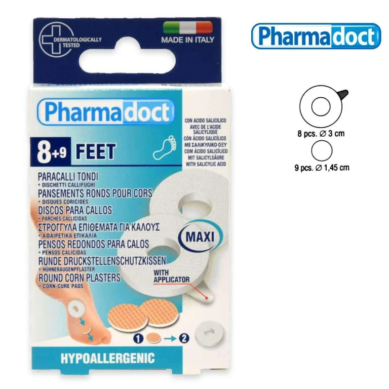 Large Round Latex Foot Pads 8 Pieces + 9 Callus Discs