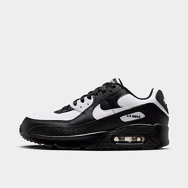 Big Kids Air Max 90 Casual Shoes in Black/White Size: 3.5