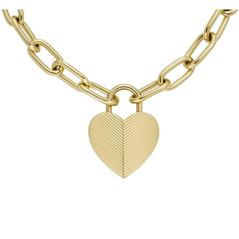 Distinctive Gold-Plated Heart Harlow Necklace Jf04656710