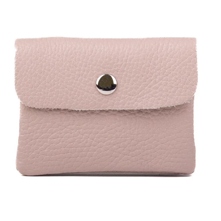 Mini Leather Wallet in Dusty Pink