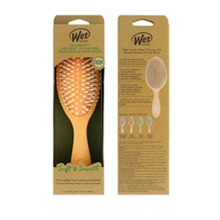 Go Green Treatment And Shine brush for shiny and soft hair coconut oil