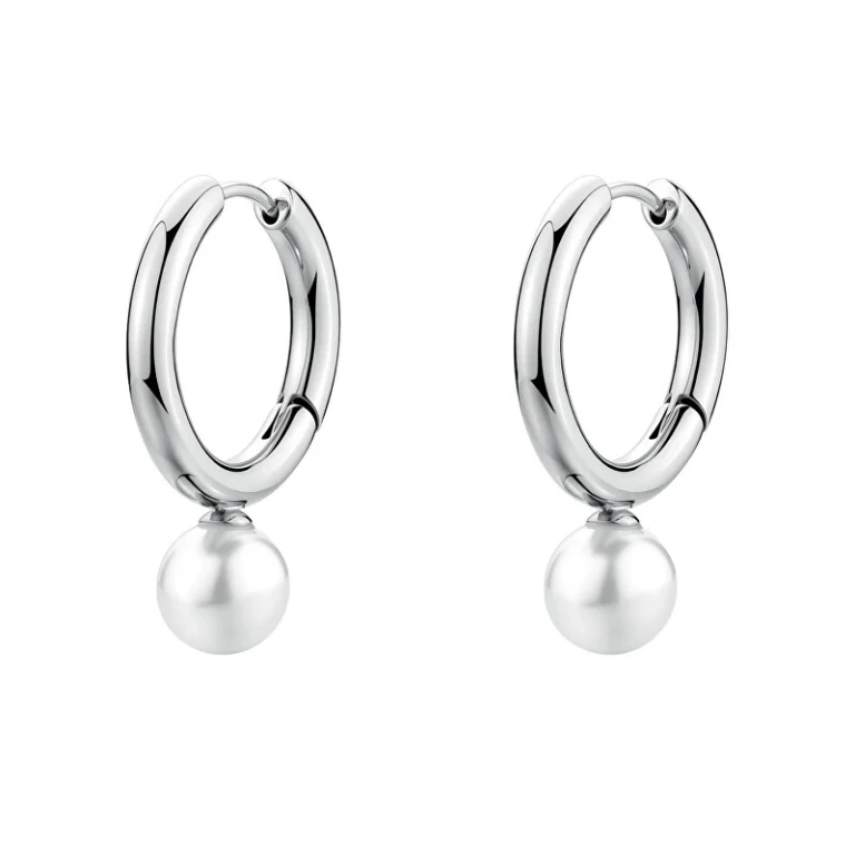 Stainless Steel Rings With Synthetic Pearl Perfect Bpc62