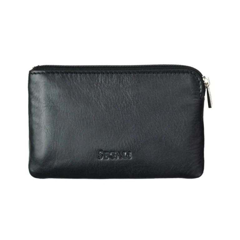 Mini Wallet-Keychain in Leather 7289 black