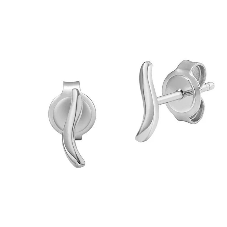 Minimalist Earrings in Steel Wave Skj1791040