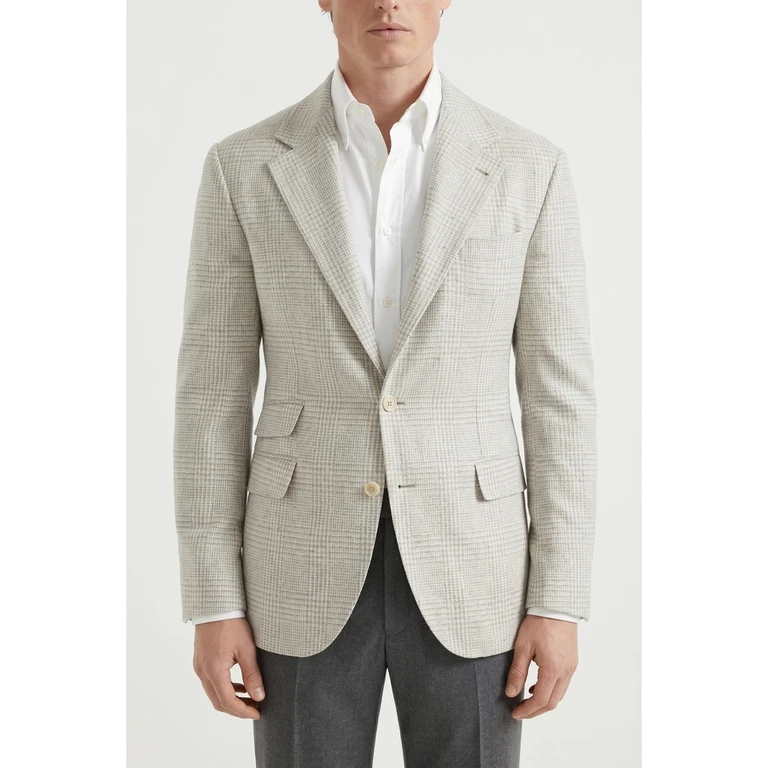 Light Grey Wool Silk Blazer