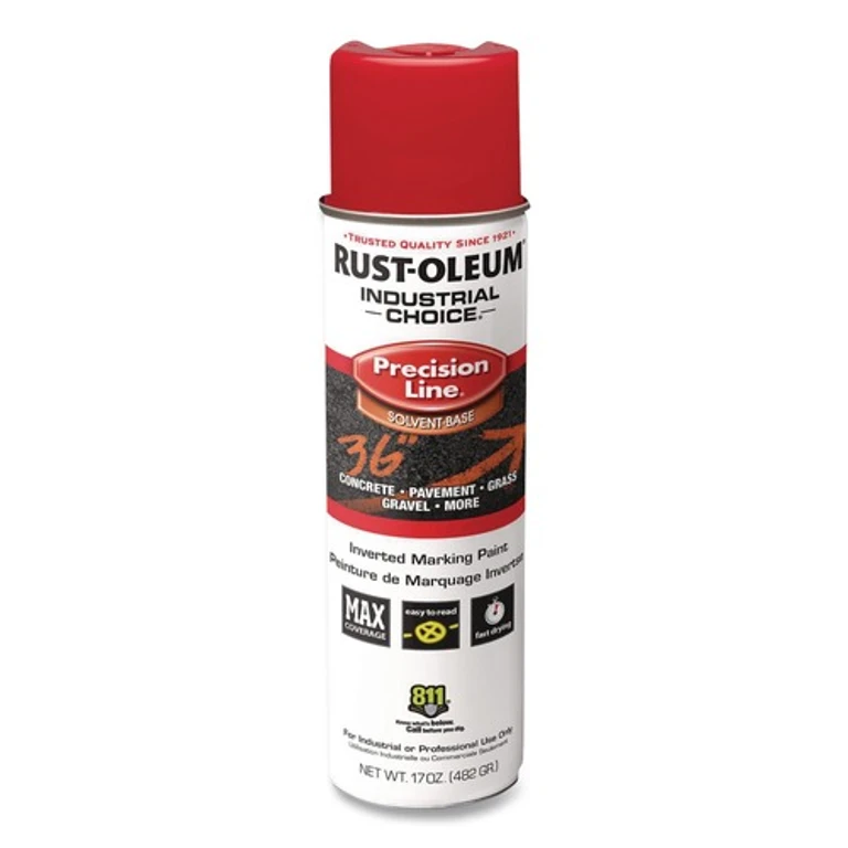 203029V Industrial Choice M1600 System 17 oz. Aerosol Can Solvent-Based Precision Line Marking Paint - Flat Red (12/Carton)