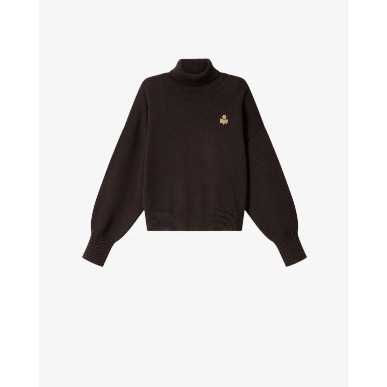 Pull à col roulé en mélange coton avec logo brodé