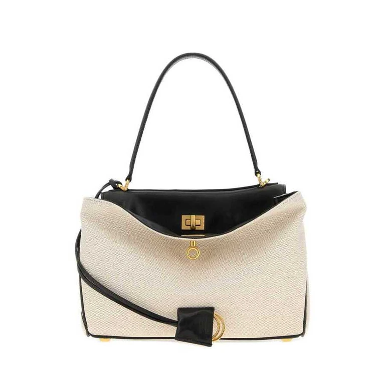 Schultertasche in Gelb-Creme