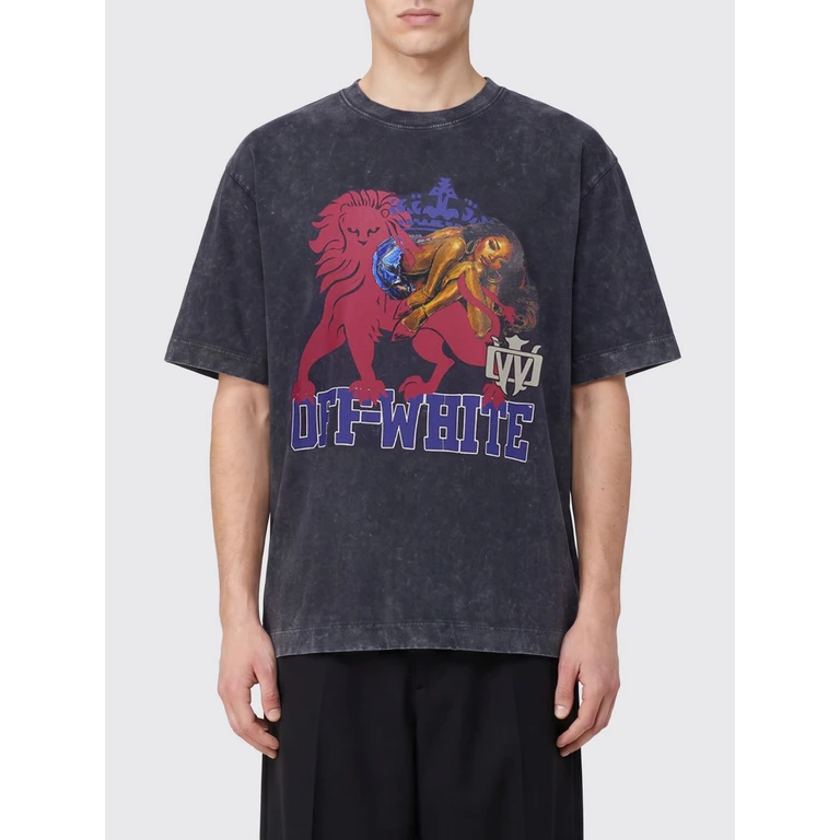 Off-White Graphic Print Cotton T-Shirt with Logo (44MAA120S26J0050001)