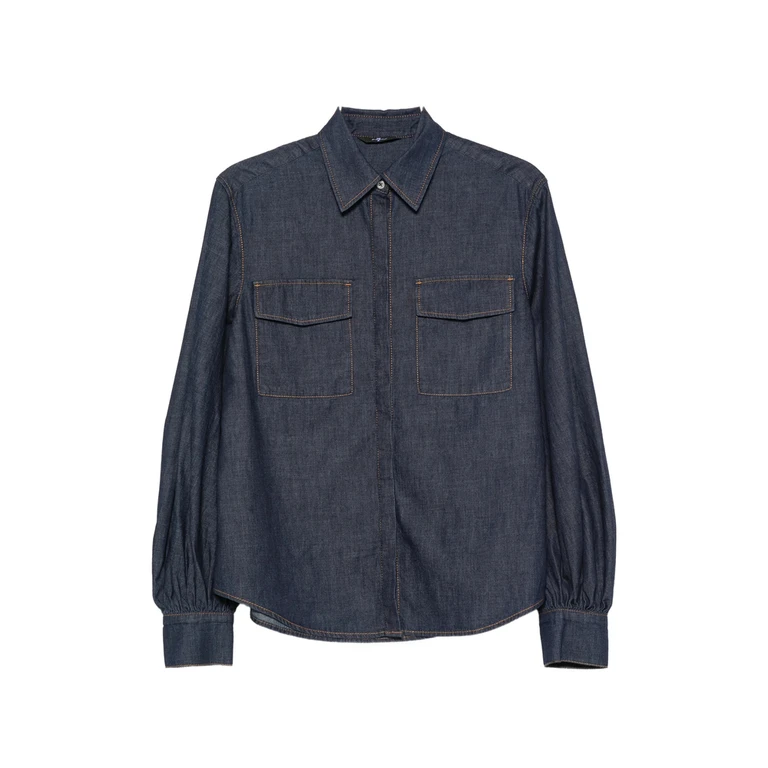 Balloon-sleeve Denim Shirt