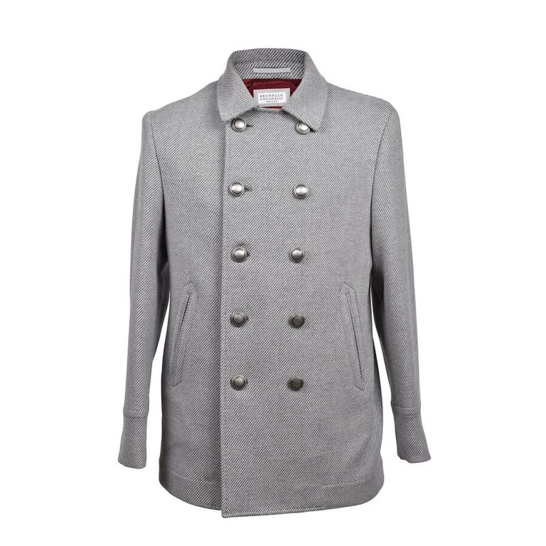 Gray Cashmere Blend Pea Coat