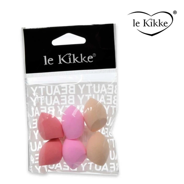 Red pink and beige makeup sponge