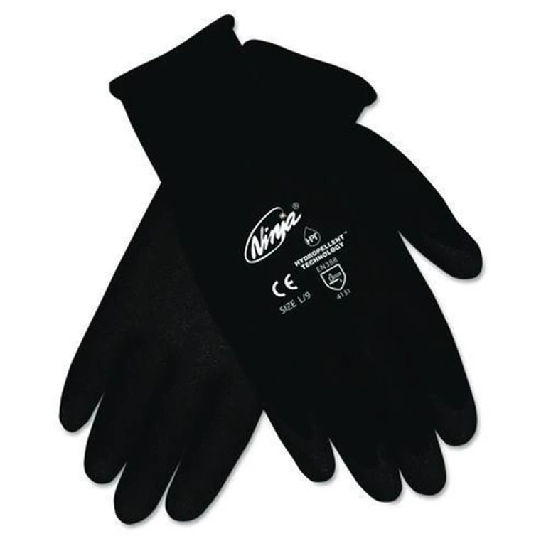 N9699XL Ninja HPT PVC Coated Nylon Gloves - X-Large/Black (1-Dozen)