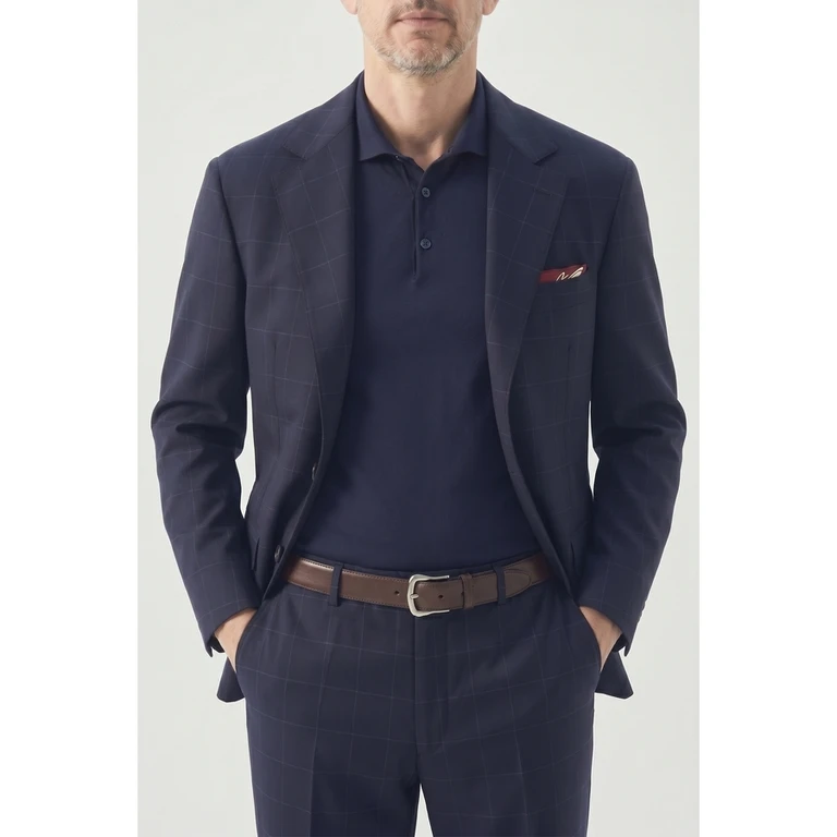 Navy Wool Tailored Jacket
