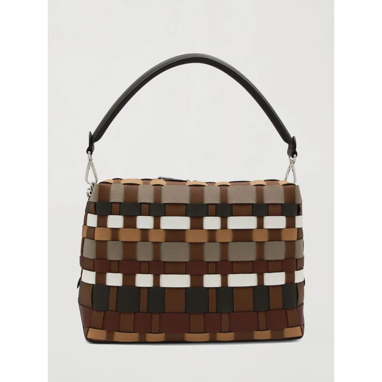Lui Tote Bag in Smooth Calfskin Leather with Handle and Detachable Strap (7VA667AW37F1W4S)