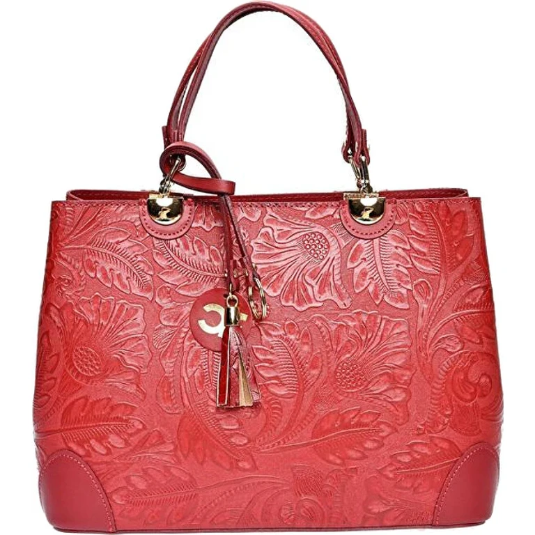 Red Leather Handbag for Women