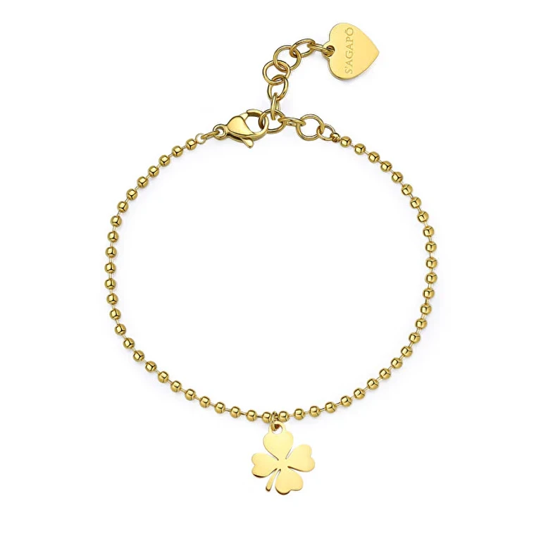 Popular Gold-Plated Bracelet with Clover Smile Ssm016