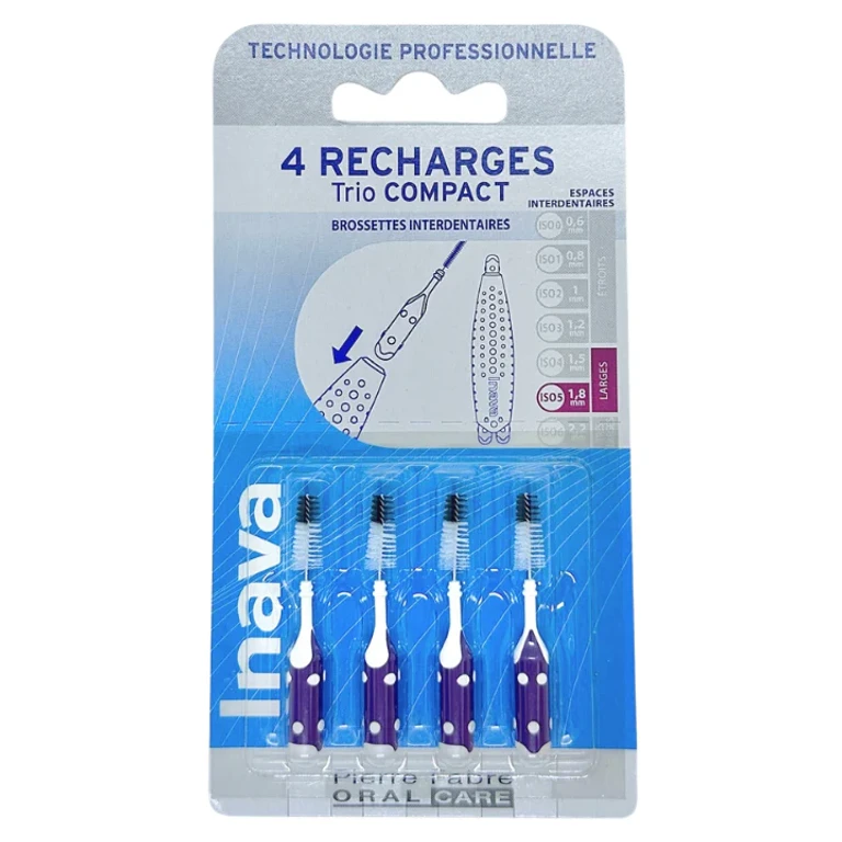 Trio Compact - Interdental Brushes ISO 5 1.8mm Wide - 4 Refills Purple
