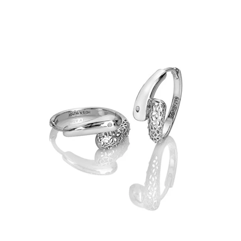 Silver Earrings Without Tempo With Diamonds Aster De860