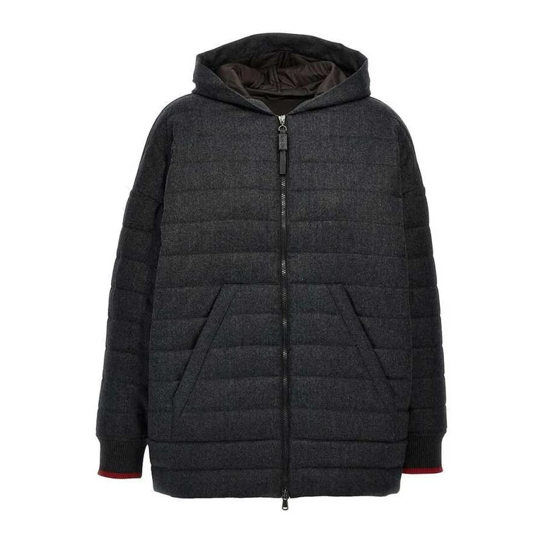 Dark Grey Wool Hooded Jacket