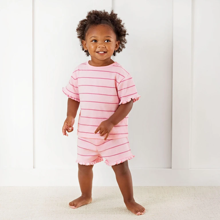 Baby 2Pc Short Set Pink 3M:- Pink - Online Only, 3M