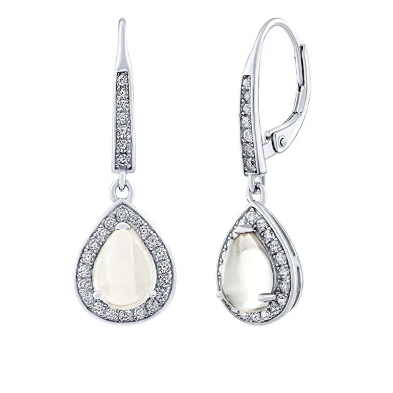 Brisa Earrings in Silver with Moonstone and Brilliant Zirconia Jjj1141Ems