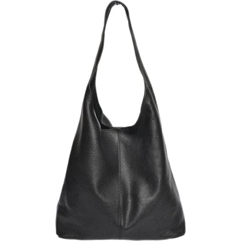 Black Leather Handbag for Women