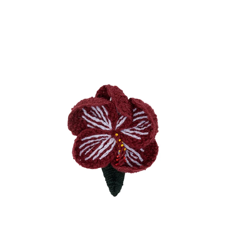 `Hibiscus Embroidered` Brooch