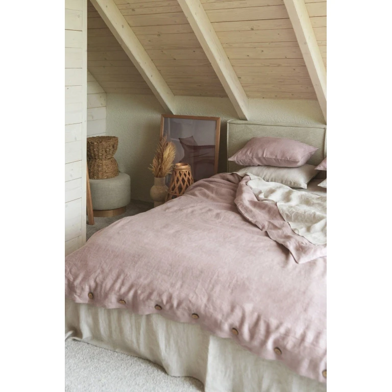 Linen duvet cover in Dusty Rose