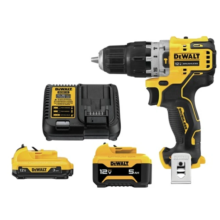 12V MAX XTREME Brushless Lithium-Ion 3/8 in. Cordless Hammer Drill with 2 Batteries and Charger Starter Kit Bundle (3 Ah/5 Ah)