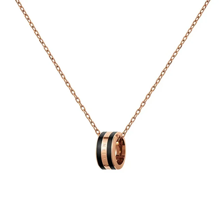 Elegant bronze necklace with circular pendant Emalie DW00400305
