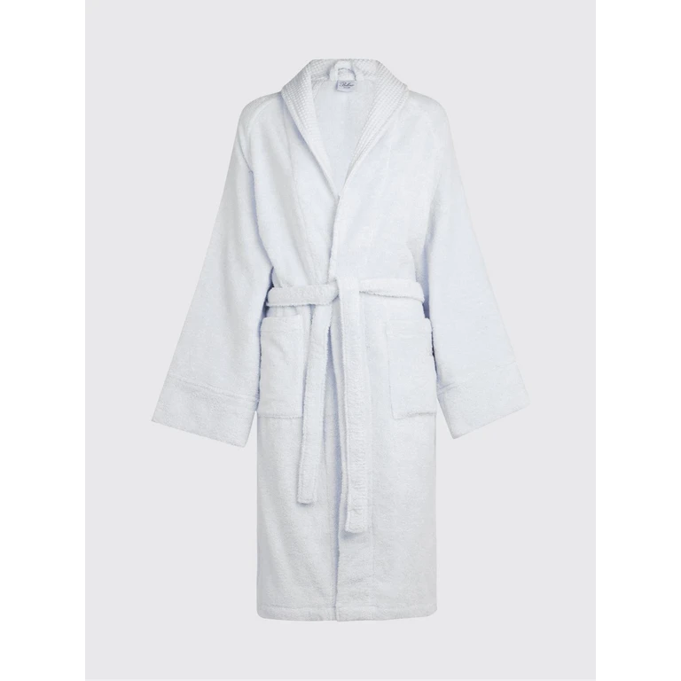 Bellora Fiocco Shawl Collar Bathrobe in 400 gsm Cotton Terry (2021726AZZURRO)