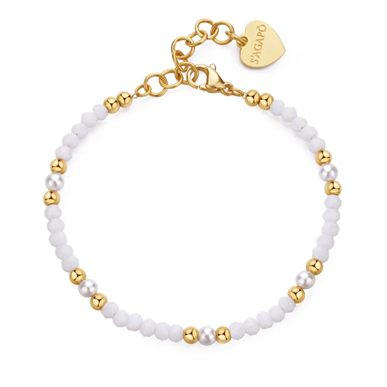 Bracelet with Gold-Plated Beads and Artificial Pearls Glint Sgi20