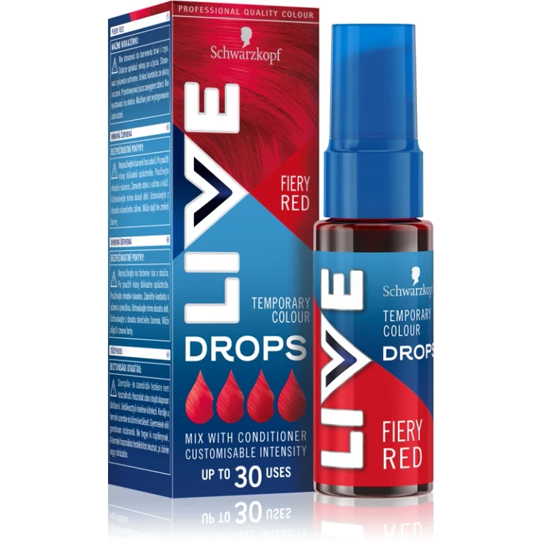 LIVE Drops washable hair color shade Fiery Red 30 ml