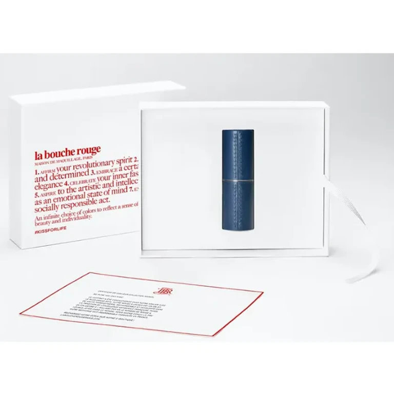 Navy blue leather lipstick case La Bouche Rouge