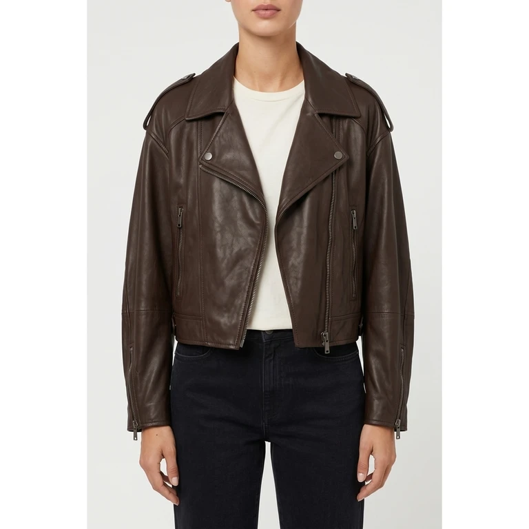 Wodark Brown Leather Jacket
