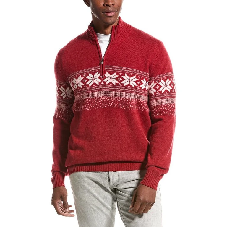Red Wool Zip Sweater