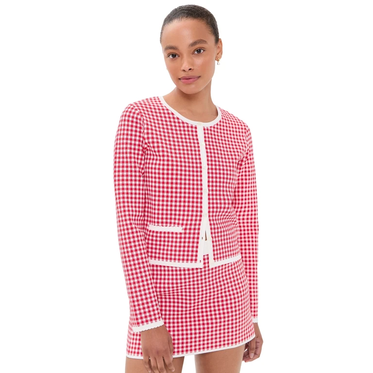 Micah Cardigan Red Gingham XXS