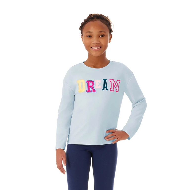 LONG SLEEVE TEE Light Blue 2T:- Light Blue, 2T