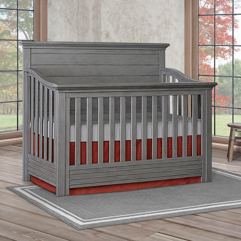 Waverly 5-in-1 Convertible Crib, Rustic Gray:- Rustic Gray