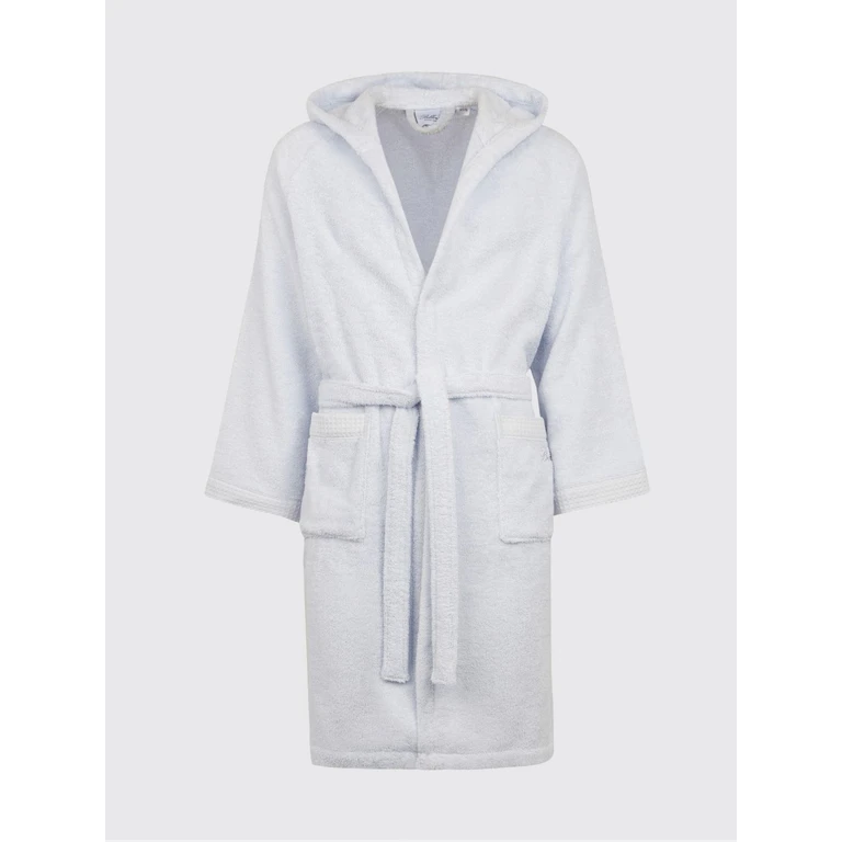 Fiocco Hooded Bathrobe in 400 gsm Cotton Terry (2022818AZZURRO)