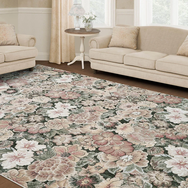 Eliza 6'6'x9'6' Area Rug, Green/Multi:- Green, 6'6'x9'6', Camden