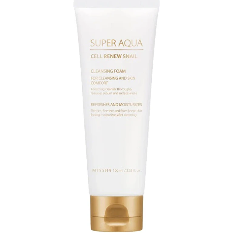 Cleansing foam with snail extract Super Aqua Cell Renew Snail 100 ml