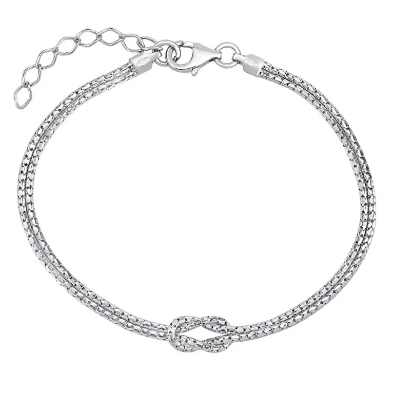Double Silver Bracelet With Knot Tttb66L4