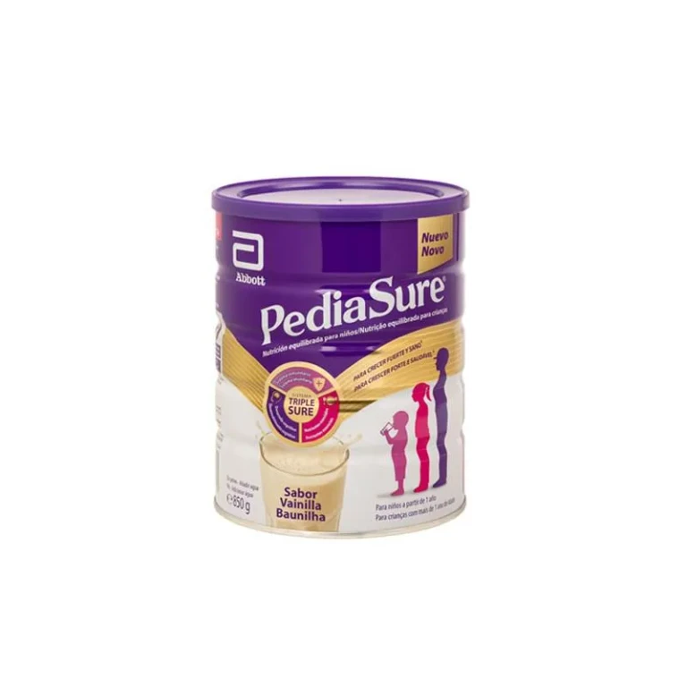 Vanilla flavored powder in a 850 g jar